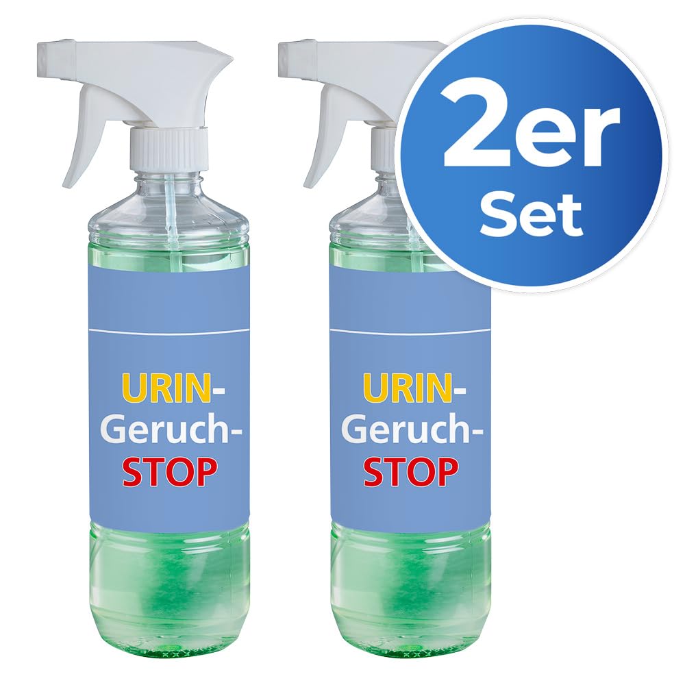 Maximex Urin-Geruch-Stopp Mensch, 500ml, 2er Set, hochwirksamer Geruchsentferner gegen Urin, neutralisiert Uringerüche, biologisch abbaubar, für Möbel, Matratzen, Kleidung etc., angenehmer Duft