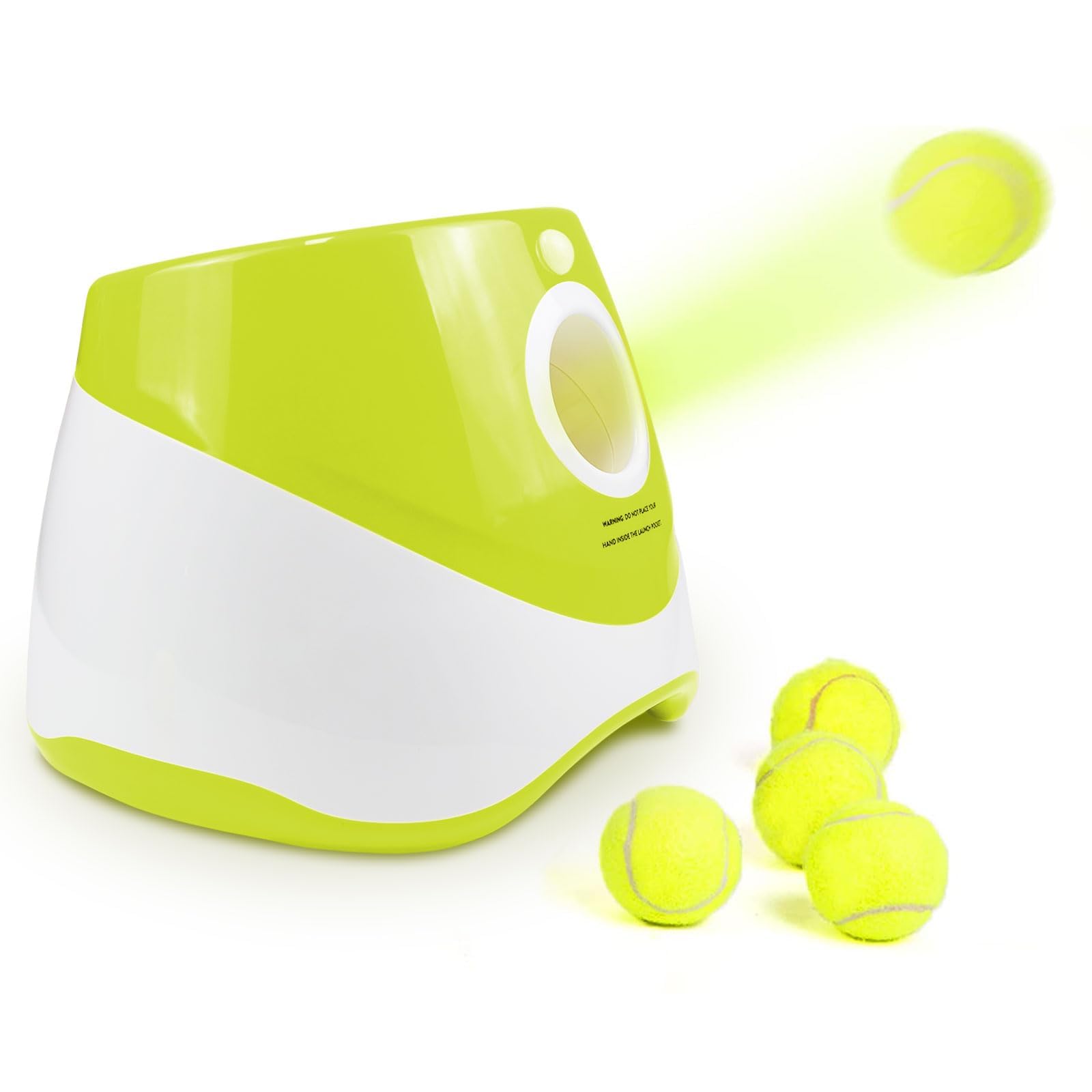 Lanzador de Pelotas para Perros, Máquina Lanza Pelotas Perro Automático Juguete Interactivo Perro con 3 Pelotas de Tenis, Ajustables Anchos de Lanzamiento, Pelota Tenis para Perros Pequeños y Grandes