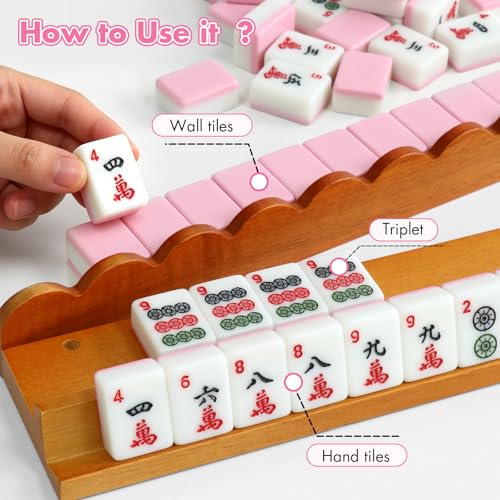 Soportes de Madera para Mahjong con Empujadores, 17" miniatura 3