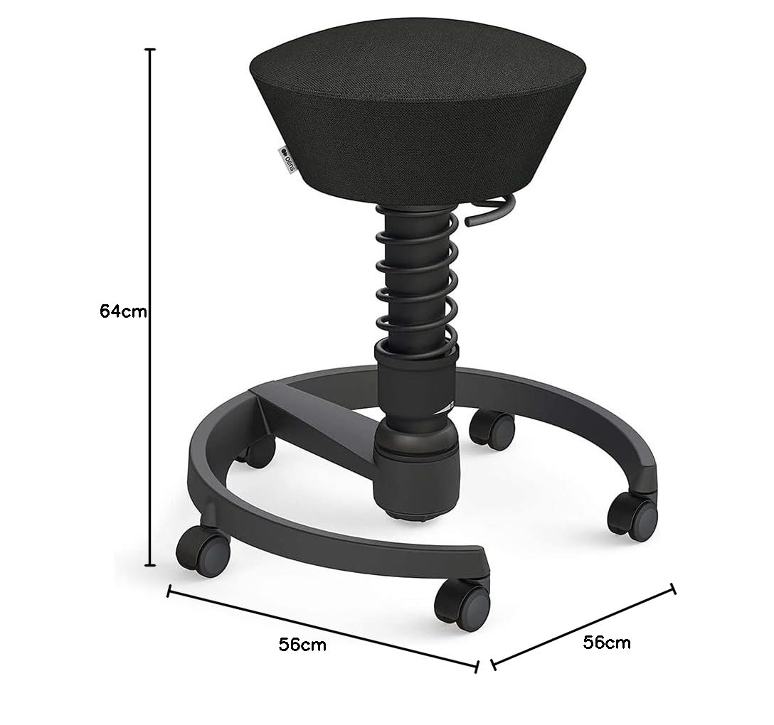 aeris Swopper – Ergonomischer Hocker – Bürohocker höhenverstellbar – Vielseitiger Sitzhocker für einen gesunden Rücken – Bürostuhl ohne Rollen, Feder Standard