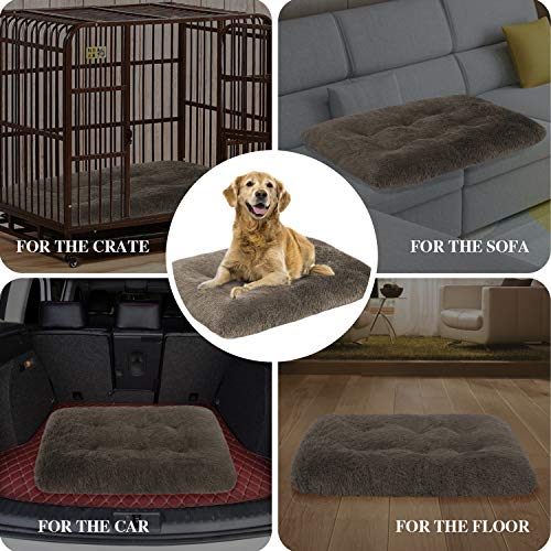 OXS Dog Bed Long Plush Pet Bed, Comfortable Faux Fur Washable Crate Mat for Dogs with Anti-Slip Backing, XXXL - Image 6
