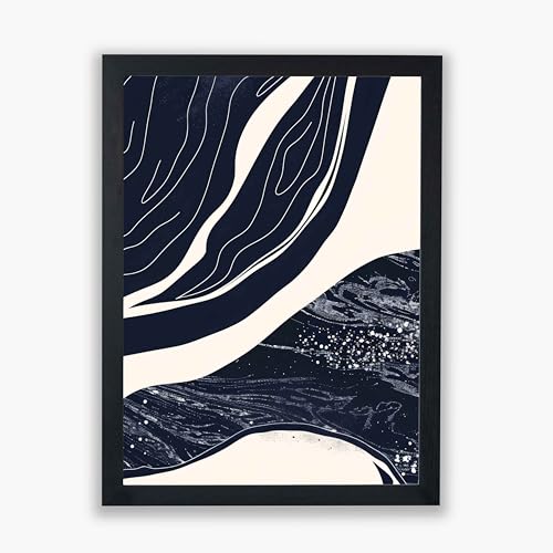 Impression River Lines III de haute précision | Finition encadrée luxe