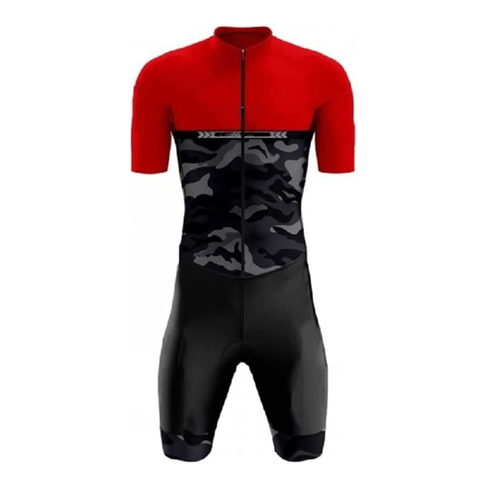 KAISUN Tuta da Triathlon a Maniche Corte da Uomo, MTB Body Trisuit Cycling Skinsuit with Gel Pad per Nuoto/Corsa/Ciclismo, Abbigliamento Ciclismo (Color : Typ-2, Size : X-Small)