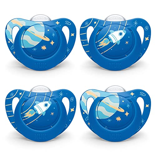 Image of Nuk Orthodontic Pacifier, Space Boy, 6-18 Months, 4pk