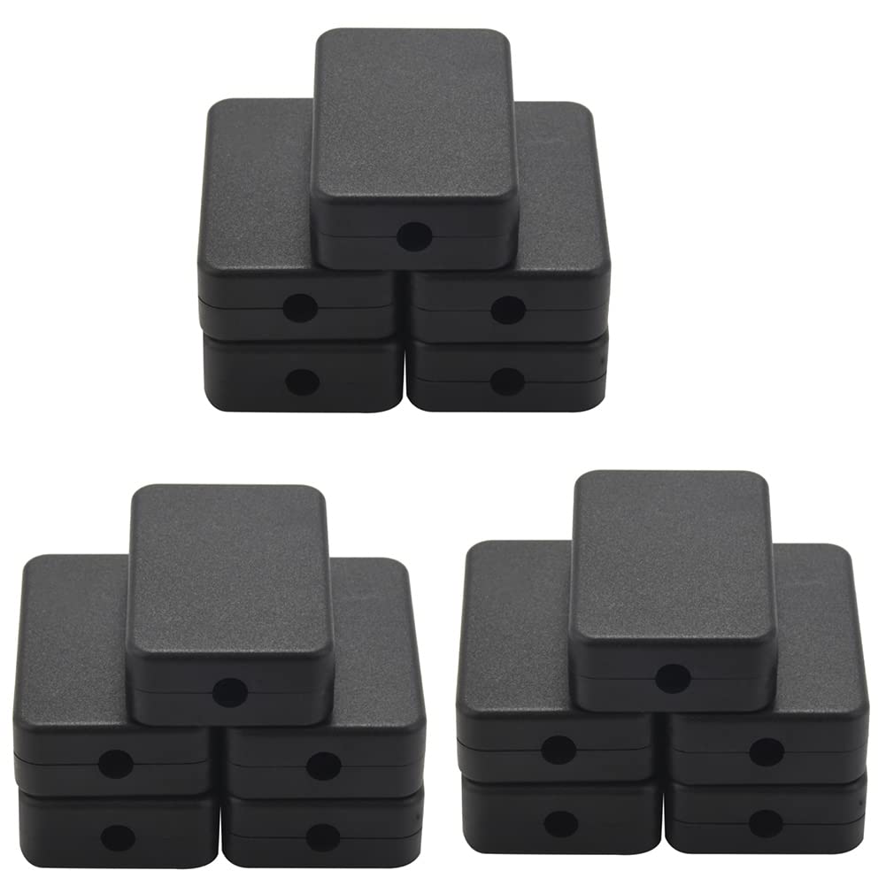 Jnchdghwa Black 15Pcs Waterproof Plastic Electric Project Case Junction Box 55X35x15mm