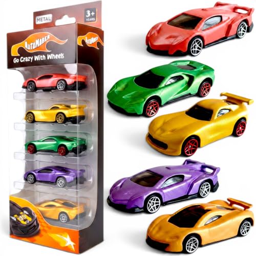 Image of Diecast Metal Toy Car Set |1:64 Scale Model | Pack of 5 Cars | Lambhorghini | Ford GT | Dodge Viper | McLaren | Birthday Gift for Boys & Girls | Age 3,4,5,6,7,8,9,10,11 | Best for Kids Play