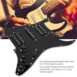 Pickguard de guitare électrique chargé Pickguard pré-câblé avec micro HSH pour guitares électriques ST/SQ(noir) - Les Beatles, Paul McCartney, John Lennon, RIngo Starr, George Harrison Pickguard de guitare électrique chargé Pickguard pré-câblé avec micro HSH pour guitares électriques ST/SQ(noir) – Image 3