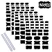 322PCS Etiquetas de letras negras autoadhesivas, pegatinas de pizarra impermeables con 2 marcadores de tiza, para frascos, frascos de especias de cocina, mermeladas