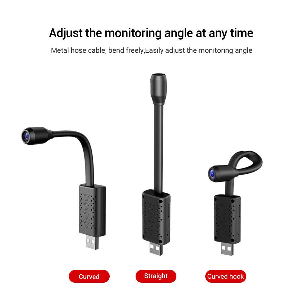 Kamera nadzorująca Mini USB WiFi (64GB karty TF), inteligentna mini kamera szpiegowska w czasie rzeczywistym IP AI wykrywanie człowieka nagrywanie w pętli