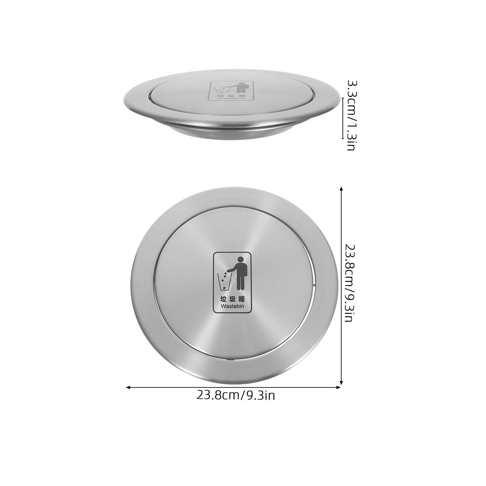 Tapa Abatible de Acero Inoxidable Redonda Empotrada para Cocina