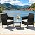FDW Patio Furniture Set Outdoor Furniture Wicker Bistro Rattan Chair Conversation Sets with Coffee Table for Yard Backyard Lawn Porch Poolside Balcony,Black