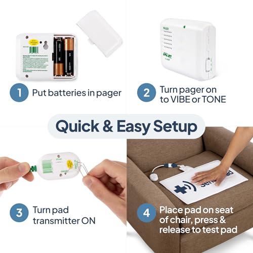 Image of Smart Caregiver Chair Exit Alarm System with Wireless Pager and for Fall Prevention | Chair Alarm Alerts Caregiver When They Get Up from The Chair | USA-Based Company and Customer Support