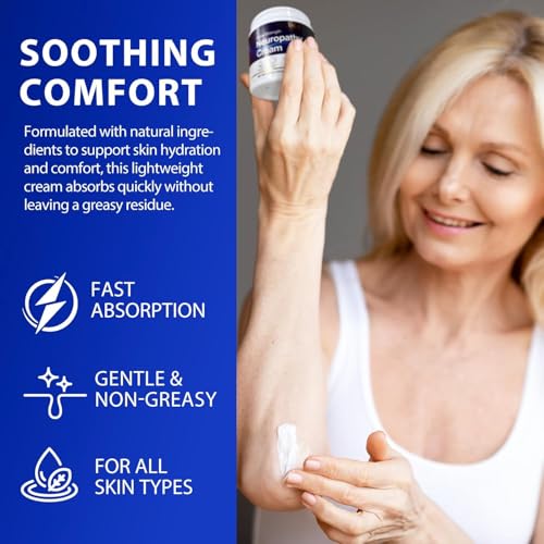 FANSHI Neuropathy Relief Extra Strength Cream - 4.23 oz | Enriched with Rosemary, Eucalyptus & Lavender Essential Oils | Fast-Absorbing Gel-Cream for Muscle & Skin Comfort | Cooling & Nourishing Formula