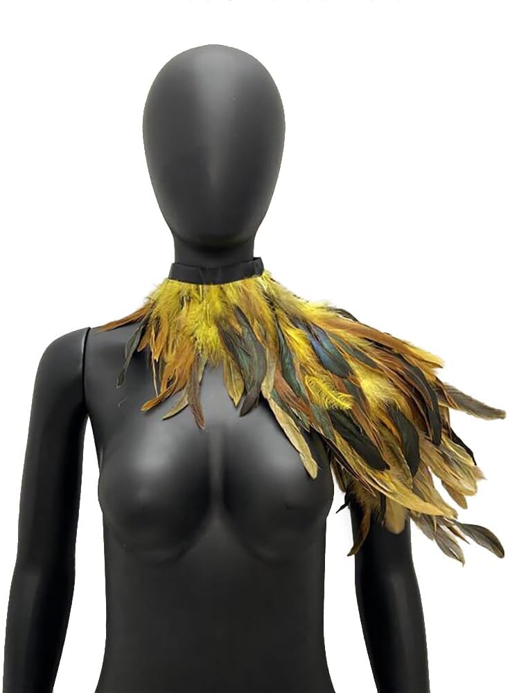 Épaulettes En Plumes Pour Femme – Châle Gothique, Longueur 30 Cm, Ajustable, Pour Costume Soirée
