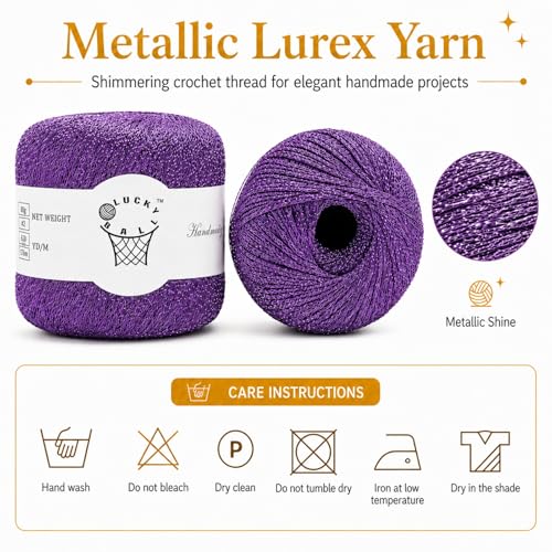 Image of 80g Sparkle Silver Lurex Thread Shining Yarn, Metallic Crochet Thread Yarn for Crocheting, Sparkle Metallic for Knitting Clothes, Car Charm, Keychain Charm(Purple)