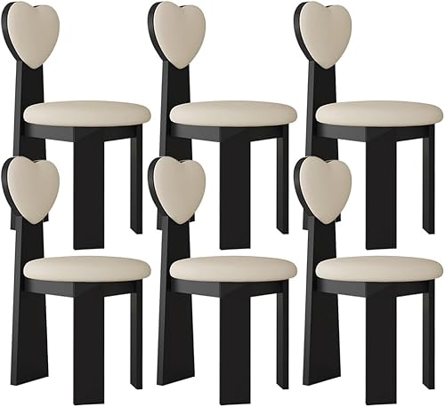 Miniatura 48 de YVYKFZD Juego de sillas de comedor de madera maciza, silla de comedor tapizada, sillas de cocina de cuero, silla de sala de estar con respaldo en