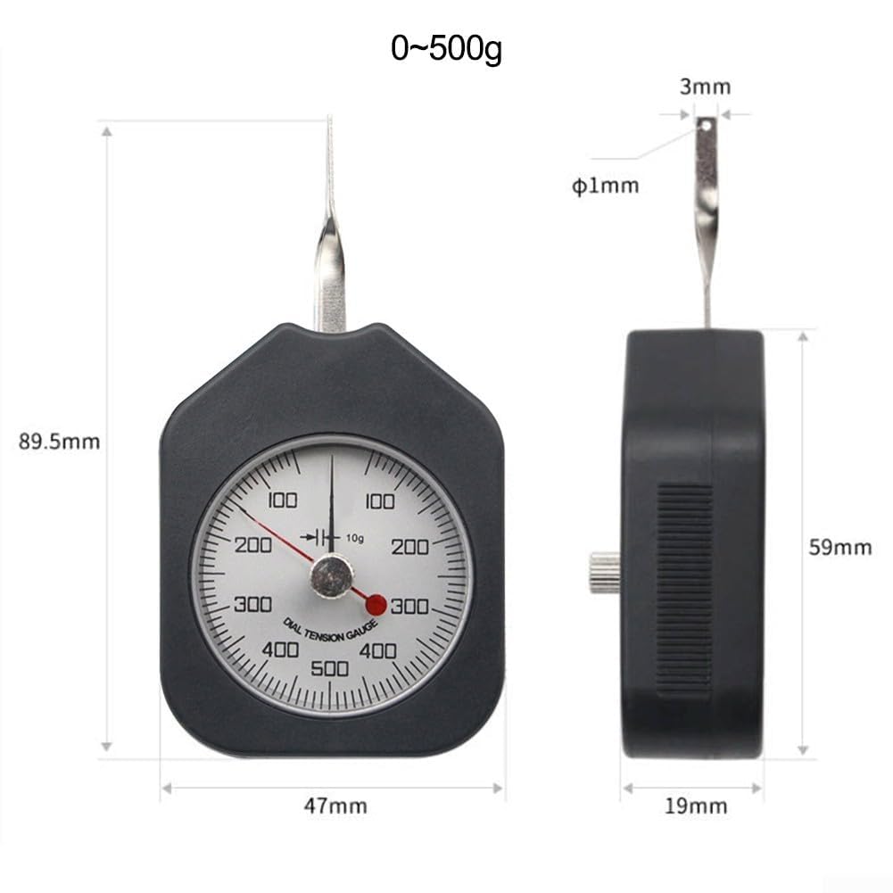 Pour mesurer la force de tensiomètre à cadran, double pointeur 500 g pour tester les ressorts valves et la pression de pointe de relais dans les applications mécaniques