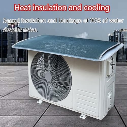 RobustWeg Obere Schutzhülle für Außenklimaanlage, Klimaanlage Staubschutz Schutz für Klimaanlage, Abdeckung für Split- Wärmepumpe, Aluminiumfolie Klimaanlage Außengerät Abdeckung, Schalldämmung-4