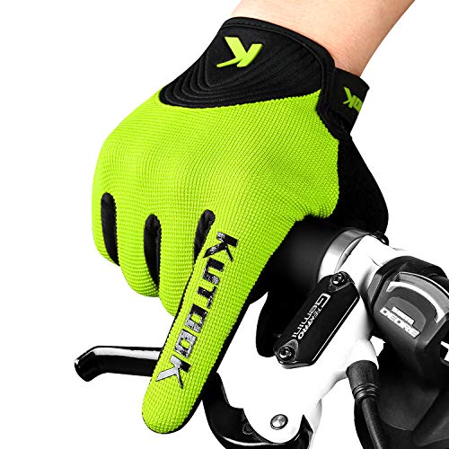 Image of KUTOOK Cycling Gloves Full Finger Touch Screen Wear Resistant with Shock Absorbing Pad Bike Gloves Men for MTB Road