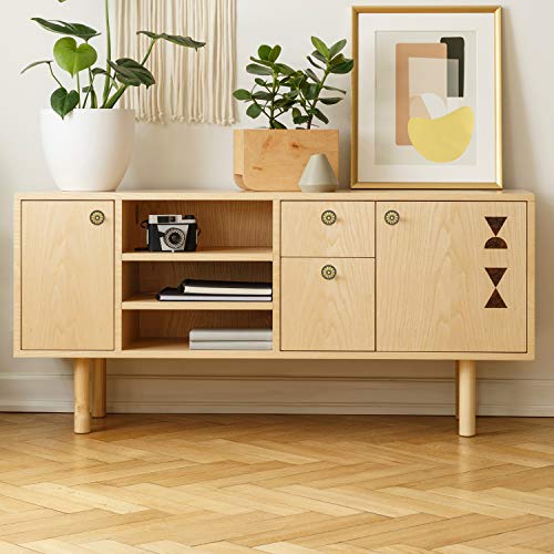 Trust4Care 9-Pack Of Antique Brass Kitchen Cabinet Knobs Pull - Vintage Aged Drawer And Dresser Round Handles Knobs - Antique Brushed Gold Knobs With Floral For Rustic Touch #TOP5