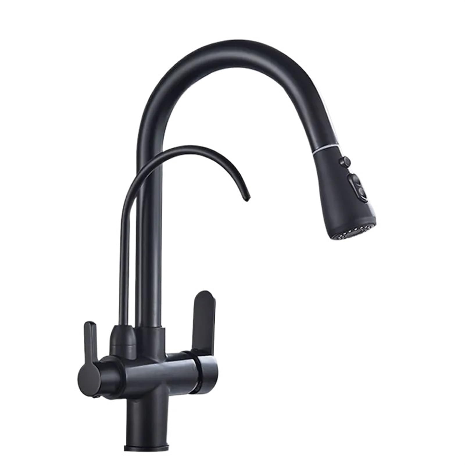 Rubinetto da cucina estraibile con filtro dell'acqua, miscelatore a 2/3 vie, per acqua potabile pulita, design moderno per cucine chic