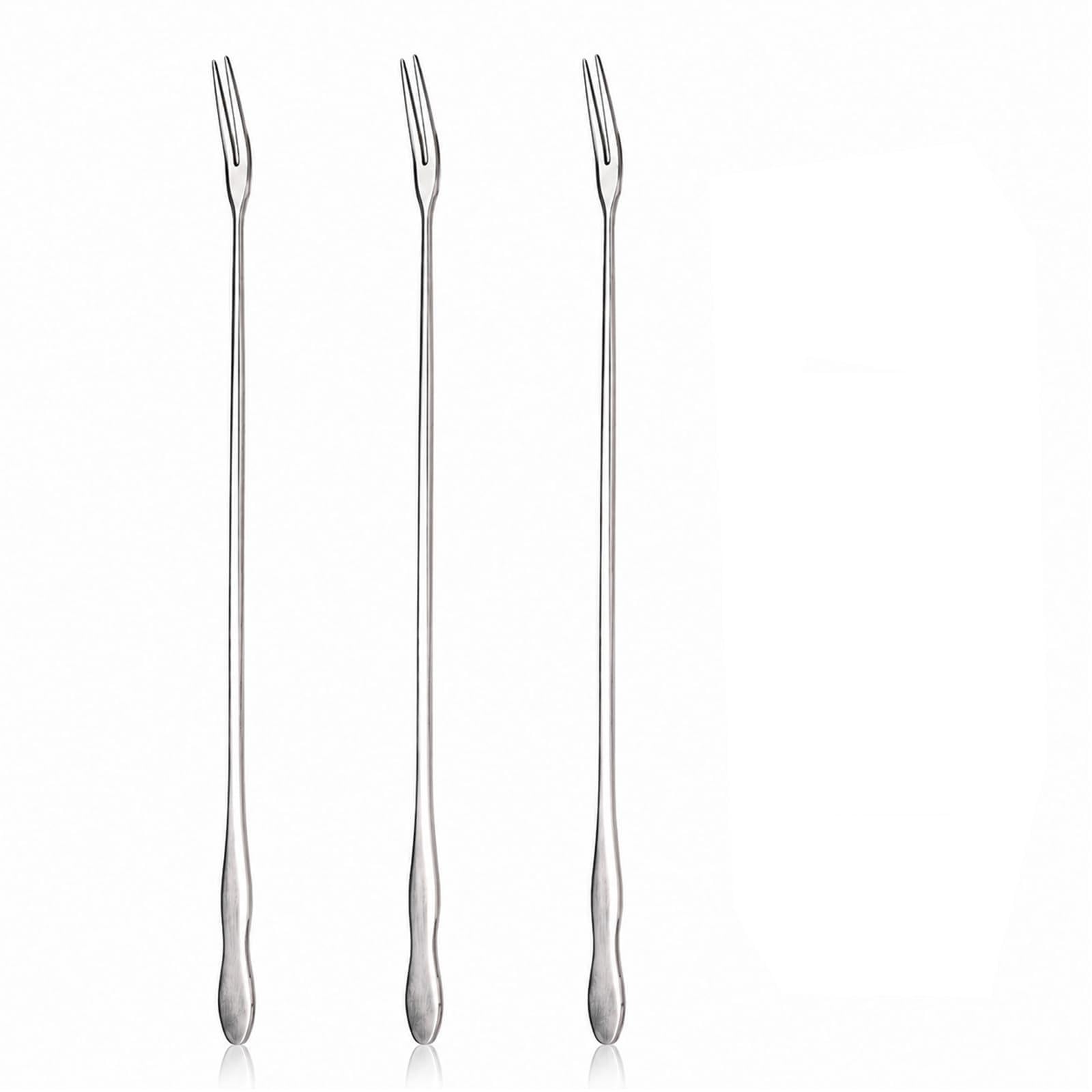 Extra Long Pickle Fork 12.6 inches, 5 Pcs Long Handle Olive Fork, Stainless Steel Cocktail Forks, Prong Pickle Picker, Pickle Grabber, Long Dessert Forks, Long Fruit Fork, 5 pieces — Amazon image 7