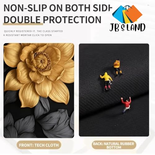 Image of JB'S LAND Kitchen Mats for Floor Anti Slip Set of 2 Pcs, Waterproof Anti-Slip Kitchen Runner Rugs with Printed Tile Design & Rubber Base, Cooking & Laundry (120x40 cm + 60x40 cm)