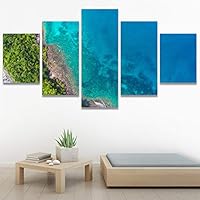 SIGNWIN 5 Panel Canvas Wall Art Modern Art Aerial Expressive Global Landscape Mountain Multicolor Photography for Home Decorations Ready to Hang - 60