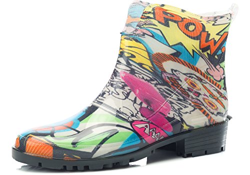 Kurze Gummistiefel Damen Bunt