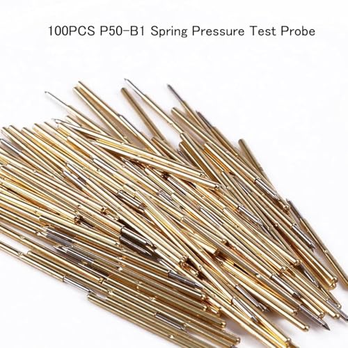 Image of P50-B1 Spring Test Probe for PCB 100PCS 16MM Long Spring Pressure Test Probe for Testing PCB Gold Fingers and Pads, Test Pins for Testing Printed Circuit Boards