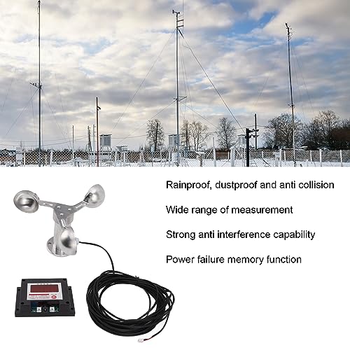 Turmdrehkran-Anemometer-Alarm, Windgeschwindigkeitsmesser, Wetterstation mit 3 Bechern, Großer Messbereich, Langlebig für die Windgeschwindigkeitsmessung in Kraftwerken