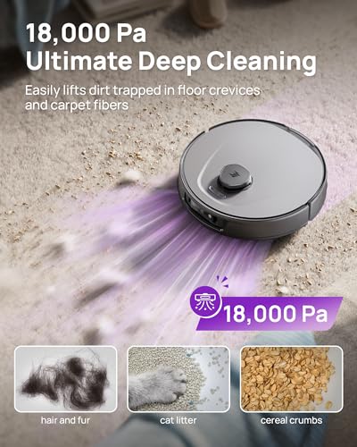 Image of 3i P10 Ultra Robot Vacuum and Mop Combo, 18,000 Pa Suction, Self-Emptying, Auto-Extending Edge Mopping, 140℉ Hot-Water Self-Cleaning, LiDAR Navigation, Automatic TangleCut for Pet Hair, 4 Carpet Modes