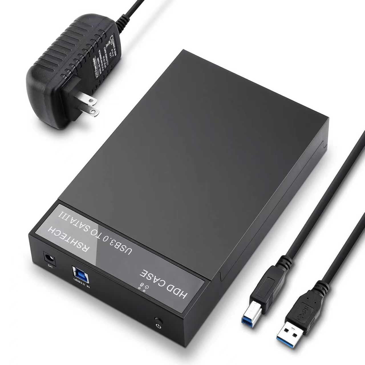 HDDケース 3.5インチ RSHTECH SATA 3.0 外付けhdd ケース ハードディスクケース 2.5 / 3.5 両方対応 USB3.1 Gen2接続 6Gbps転送速度 UASP高速 16TB容量対応 12V電源アダプター付属 カンタン組立