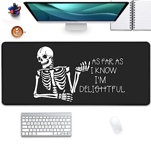 Image of Skull Skeleton Mouse Pad for Desk,Desk Mat for Desktop,Keyboard and Mouse Pad,XL Gaming Mouse Pad Mousepad for Computer Office Home Work(27.5X11.8 in)