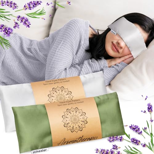 Hihealer Lavender Eye Pillow - Weighted Eye Mask for Sleeping, Headache Relief, Sinus Pressure, Aromatherapy Moist Heat Eye Compress, Meditation Accessories, Relaxation Sleep Mask Gift for Women