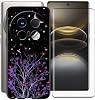 Funda Bumper de TPU Suave Negro para Vivo X100 Ultra (6.78") con 1 Protector de Pantalla de Vidrio Templado, Delgada, Silicona a Prueba de Golpes para Vivo X100 Ultra - Púrpura Noche 1