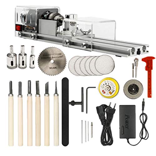 Image of Mini Lathe Beads Machine Wood Working DIY Rotary Tool for Grinding EU Clear