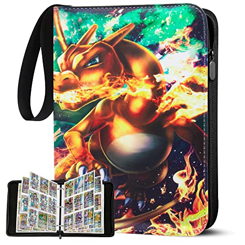 Herritozl Pokemon Sammelalbum für 900 Karten: 50 Seiten Sammelkarten Album Tragbar Wasserdicht PU Karten Halter Heft Ordner Buch Sammelkartenalben für Sammler hl9