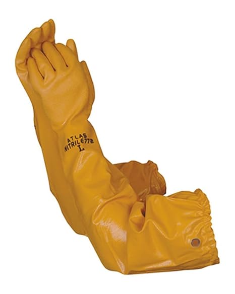 X-Large : Atlas 772 Nitrile Coated Gloves 26 inch Long Cotton Lined, Chemical Resistant, Water, Pond, Work, X-Large