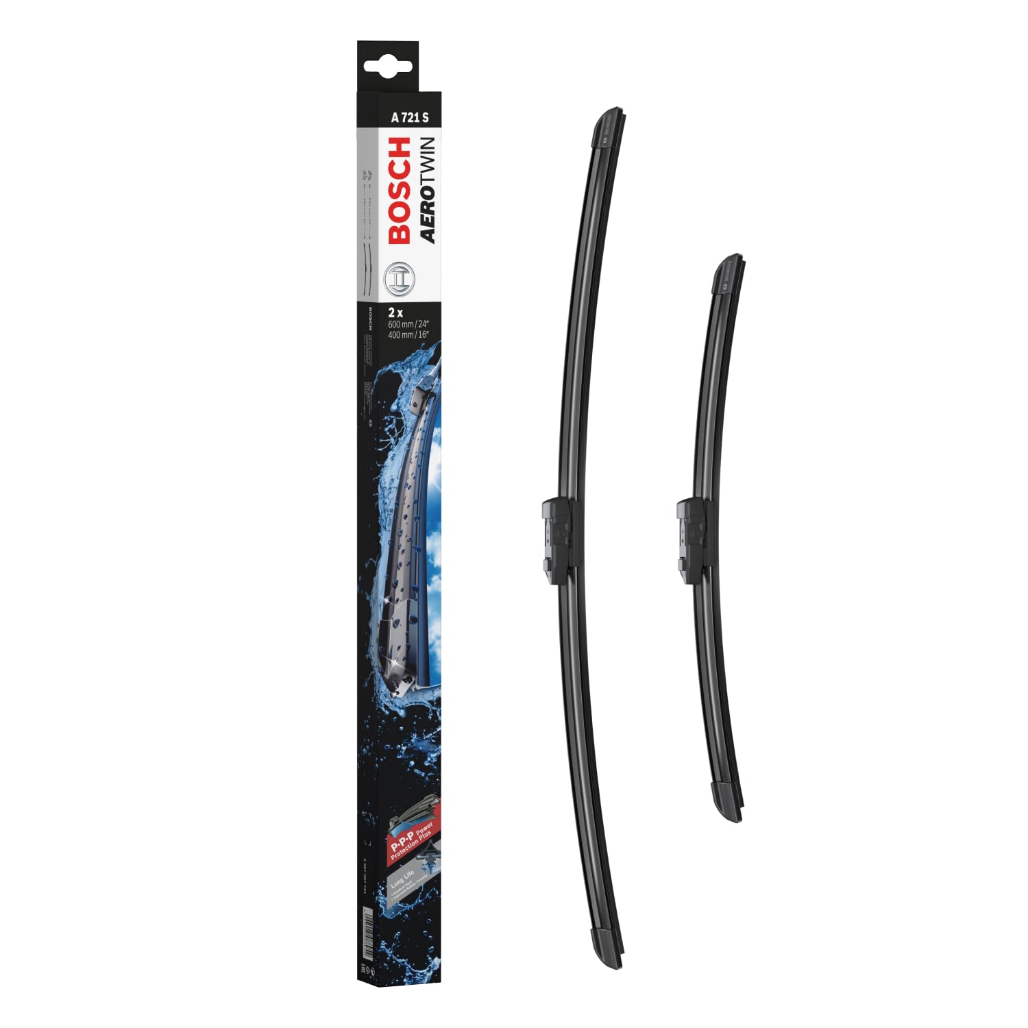 Bosch Aerotwin A 721 S Front Windscreen Wipers - 2 Blades, 600 mm/400 mm