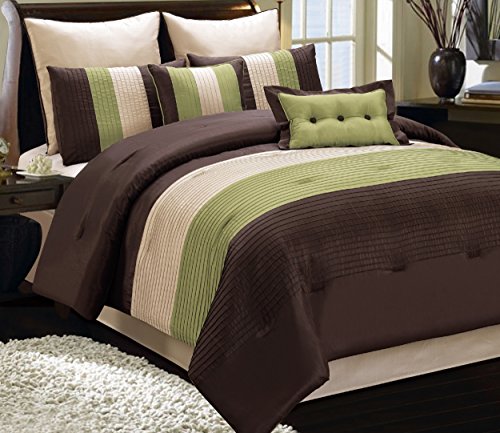 Fashion Street Clemency 8-Piece Comforter Set, King, Sage