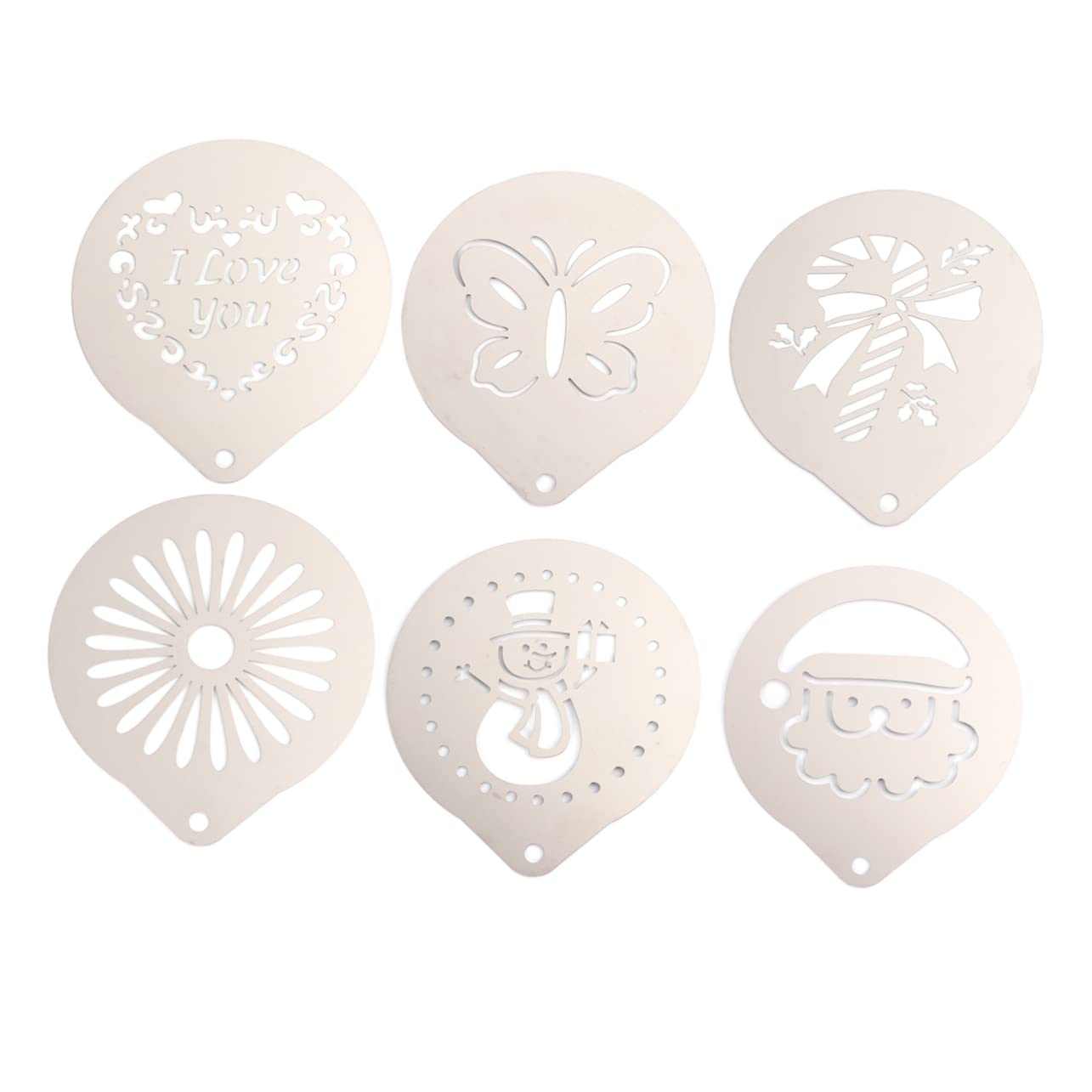 Ciieeo 3juegos Plantilla De Café Inoxidable Para Decoración De Latte Diseño Para Arte Cappuccino y Café Fácil De Limpiar y Usar