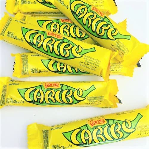Garoto Caribe Bombon Recheado com Banana 840 grs Caja de 30 unidades Banana Candy Bar 185 libras