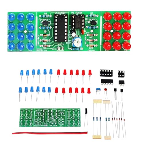 DIY Led Flashing Light Electronic Kit NE555+CD4017 Two-Color Strobe Soldering Skill Training New 2025 for Arrival High for Reliable Component, Precision, Stable Performance