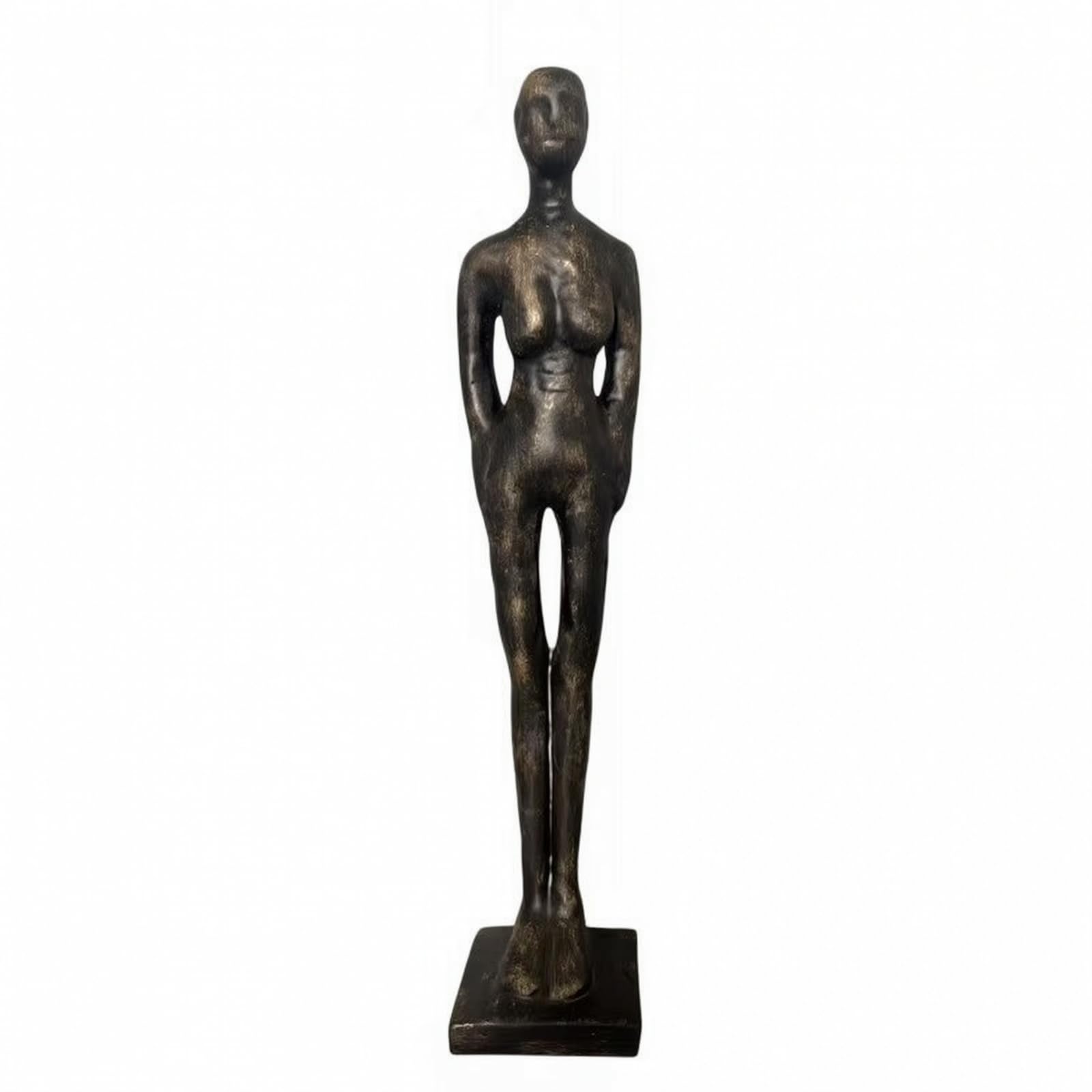 Baoblaze Escultura Figura Humana corativa | Diseño Abstracto Morno, Silueta Alargada Elegante, coración, para Salón, Estantería, Oro, 39CM