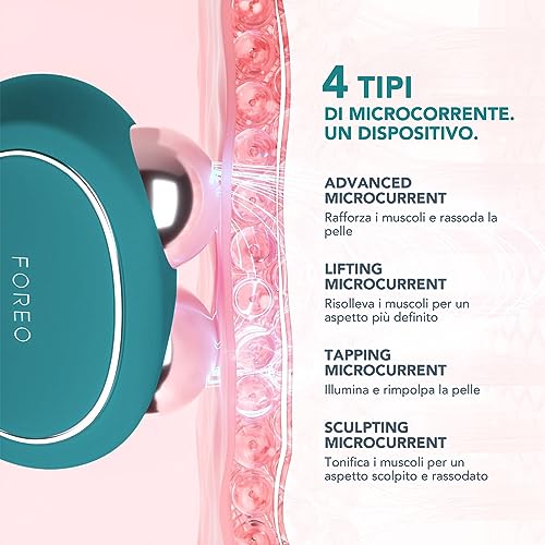 Foreo Bear 2, Massaggiatore Viso Lifting Avanzato A Microcorrente, Massaggio Viso Anti-Age, Lifting Istantaneo, Rassoda E Definisce, Non Invasivo, Evergreen - 3