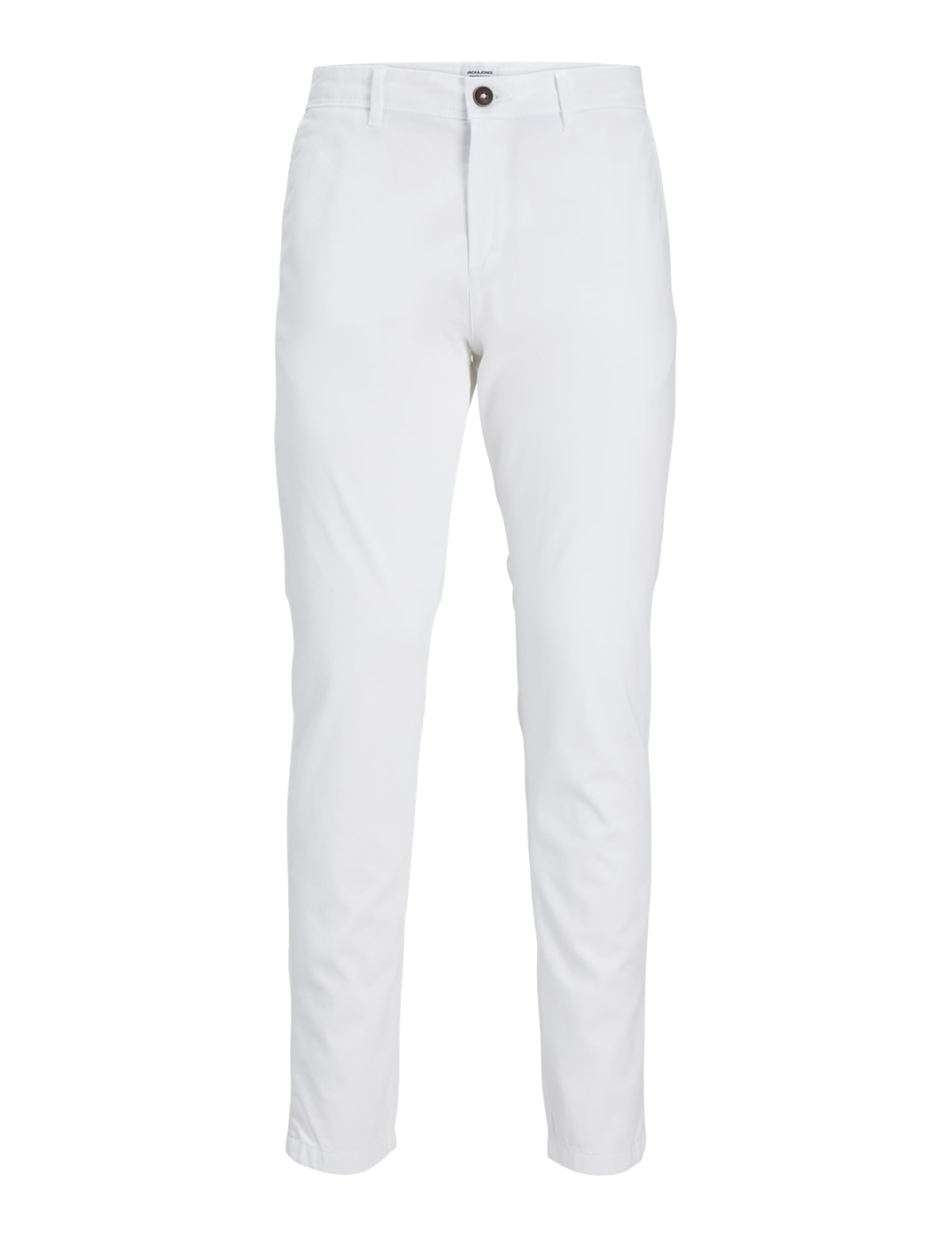 JACK & JONES Men's Chino Trousers Stretch Pants Tapered Cut Slim Fit Style JPSTMARCO JJBOWIE, Colours:White, Pant Size:33W / 32L, Leg Length:L32
