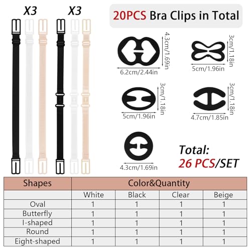 image for Okxiri 26 PCS Bra Strap Clips, Bra Strap Holders for Slipping, Bra Cli