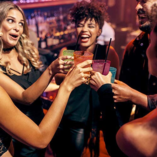 MATANA 80 Neon Plastic Bekers voor Verjaardagen, Kinderfeestjes, Bruiloften, Kerstmis, Barbecue & Feesten, 210ml - Stevig en Herbruikbaar - Afbeelding 4