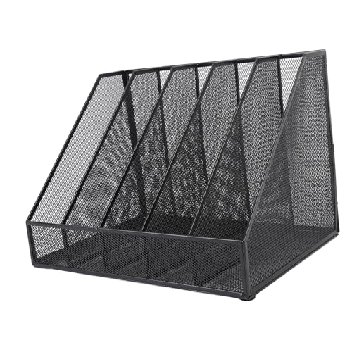 Verdicktes Metallgeflecht, Schreibtisch-Aktenordner mit 5 Fächern, für Büro, Zuhause, Sto Slish, Dokumentenhalter, effizienter Aktenordner